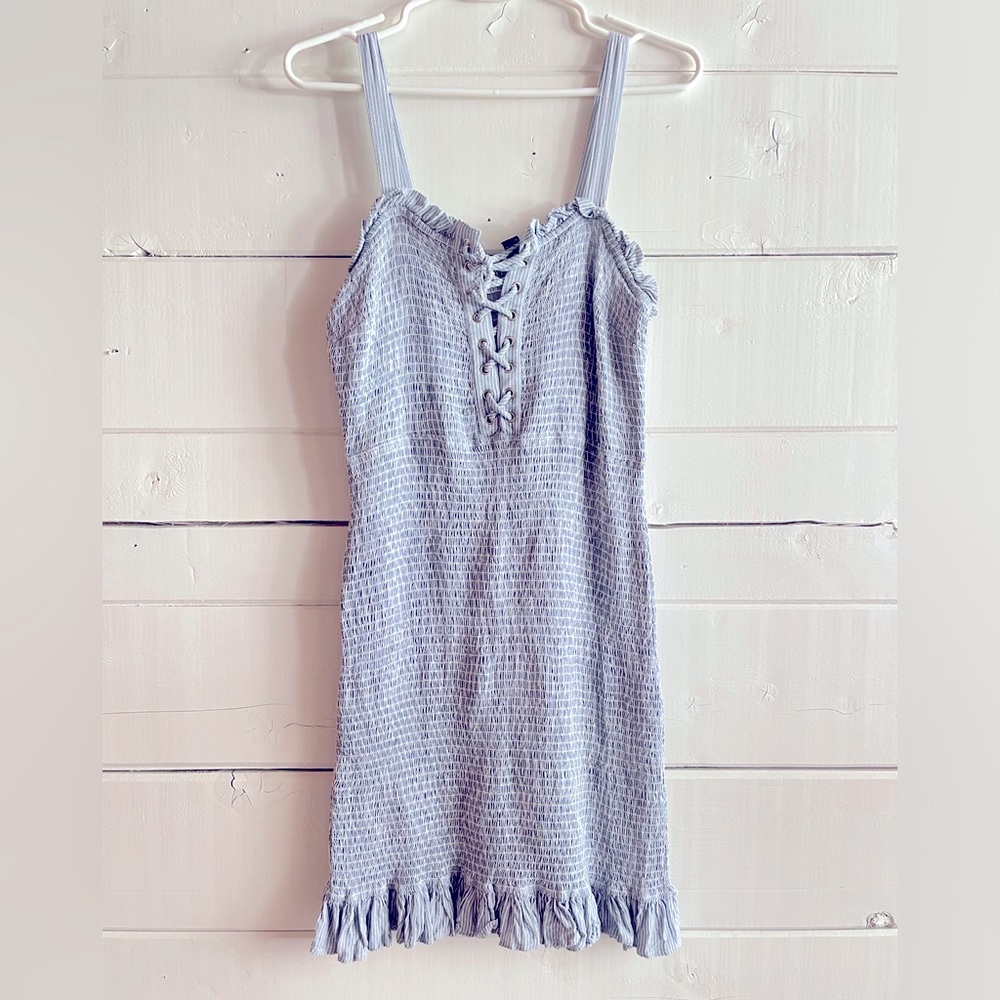 Sincerely Jules smocked striped bodycon dress, Size M